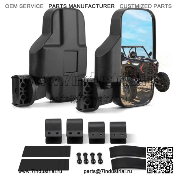 Боковые зеркала заднего вида UTV для Can Am Polaris RZR S 900 XP 1000 Kubota размером 1,75–2 дюйма