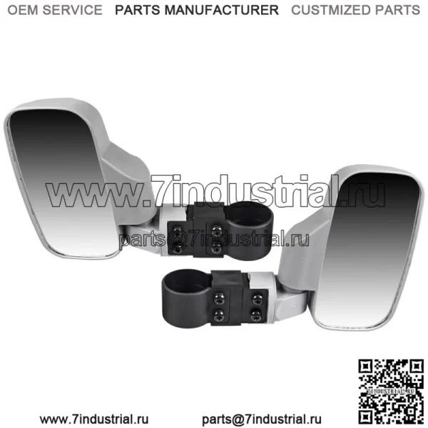 Комплект зеркал бокового вида для Yamaha Wolverine Rhino Viking IV 450 660 700, серый (для: John Deere Gator HPX HPX815E)