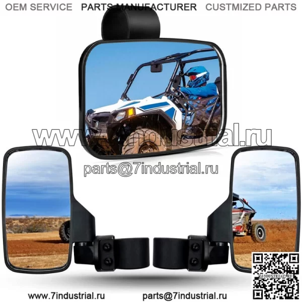 Зеркала заднего вида и центральные зеркала заднего вида UTV для Kawasaki Mule PRO FX FXT DX DXT PRO-MX (для более чем одного автомобиля) - Image 2