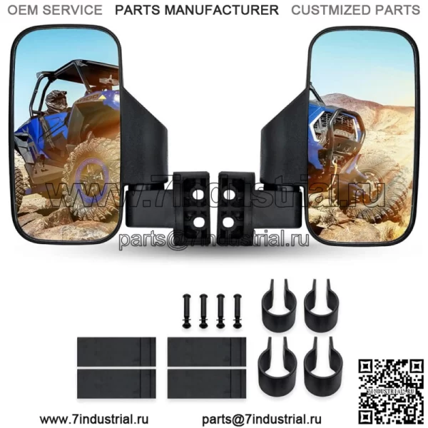 Боковые зеркала заднего вида UTV 1,75 дюйма для Polaris Ranger RZR XP Crew 570 800 900 1000 (для более чем одного автомобиля) - Image 2