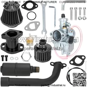 Карбюратор 212cc VM22, глушитель выхлопной трубы карбюратора, комплект Stage 2 для Predator, двигатель 196cc 200cc, 6,5 л.с. Coleman CT200U BT200X Baja Warrior MB200 GX160 GX200, мини-велосипед, картинг, высокопроизводительные детали