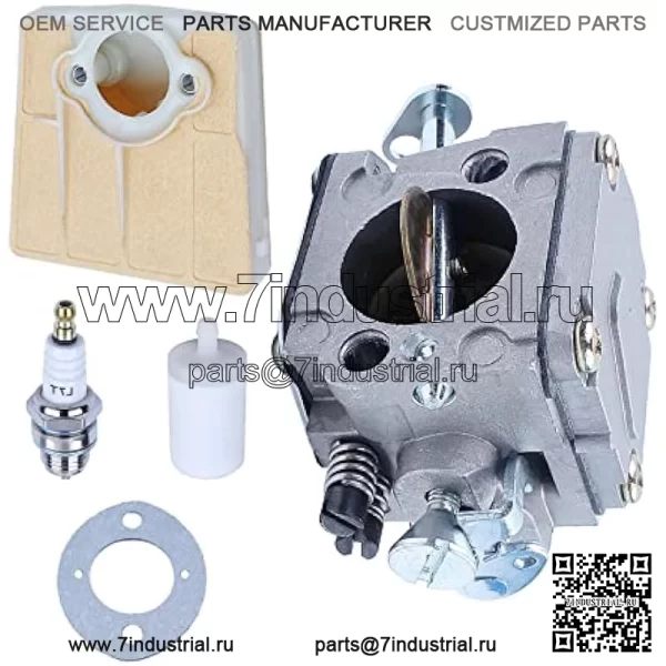 Комплект воздушного фильтра карбюратора для Husqvarna 61 66 181 266 268 272 281 288 для бензопилы, карбюратора, воздушного фильтра, прокладки карбюратора, топливного шланга, свечи зажигания