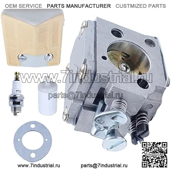 Комплект воздушного фильтра карбюратора для Husqvarna 61 66 181 266 268 272 281 288 для бензопилы, карбюратора, воздушного фильтра, прокладки карбюратора, топливного шланга, свечи зажигания - Image 2