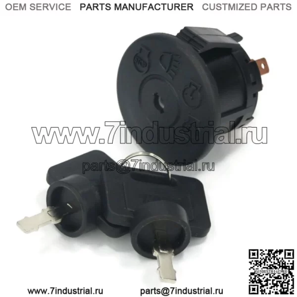 Выключатель зажигания с ключами для тракторных косилок John Deere LTR180, X300, X300R Lawn