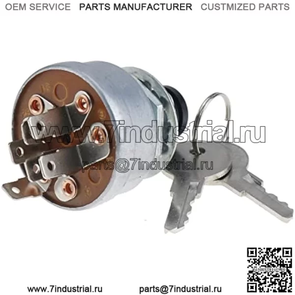 Выключатель зажигания AM101561 TCA22740 AM107076 TCA15075 Совместим с John Deere 130 160 165 170 175 180 185 240 245 260 265 285 320 500, серебристый