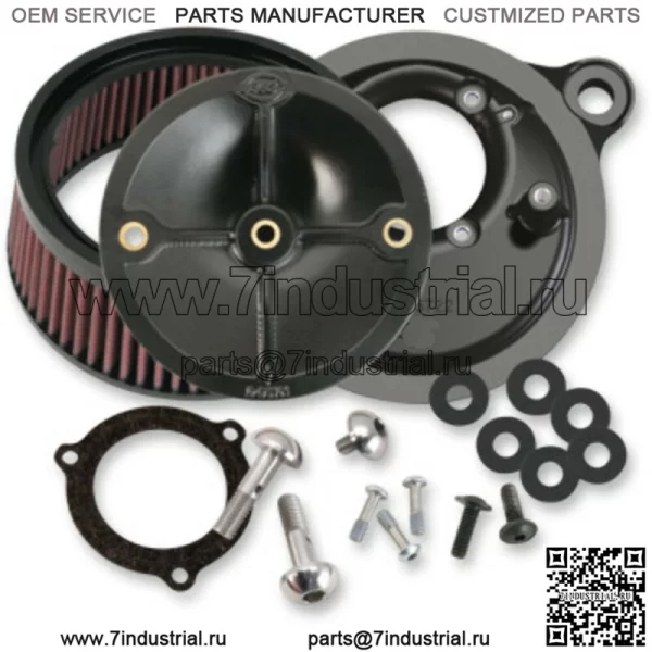 Комплект воздухоочистителя Cycle Stealth Black Harley Touring 03-17, дроссельная заслонка Hog, 66 мм (для: Harley-Davidson)