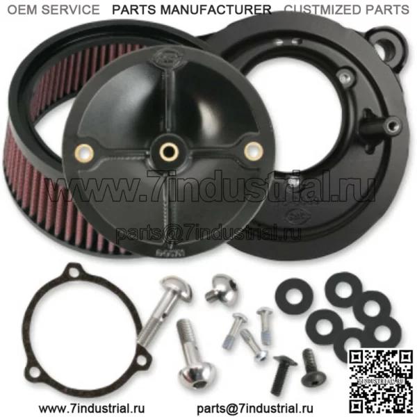 Комплект воздухоочистителя Cycle Stealth Black Harley Touring 08-17 58MM Throttle Hog (Для: Harley-Davidson)