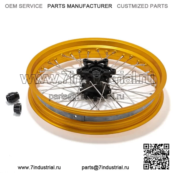 Ступицы бескамерных колес G310 Supermoto 17x3,5 19x2,5 со спицами, Cush Drive - Image 5