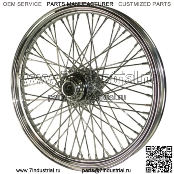 Передний хромированный диск с 60 спицами, 19 x 2,5, двойной, 84-99 Dyna Sportster Harley (для: Harley-Davidson)