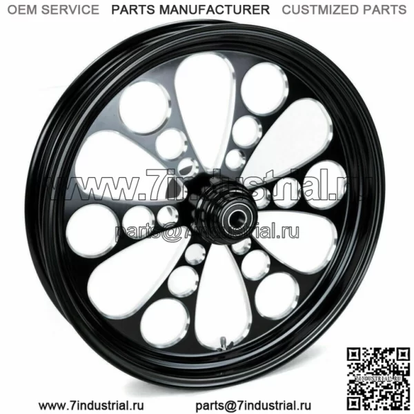 Черный Kool Kat 26-дюймовый 3,5-дюймовый обод переднего колеса Harley Touring Custom Single Disc (Для: Harley-Davidson)