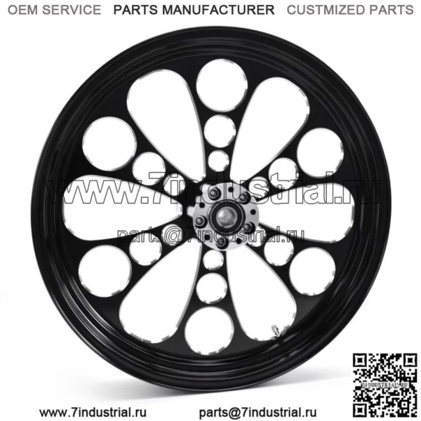 Однодисковое переднее колесо Ultima Black 18 x 3,5 Kool Kat Harley Touring 84+ (Для: Harley-Davidson)