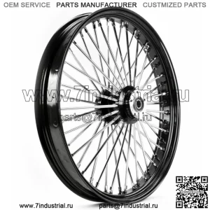 Переднее колесо Fat King, 48 спиц, черный обод, 30 x 4 дюйма, двойной диск, Harley Touring 2008+ (Для: Harley-Davidson)