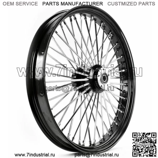 Переднее колесо Fat King, 48 спиц, черный обод, 30 x 4 дюйма, двойной диск, Harley Touring 2008+ (Для: Harley-Davidson)