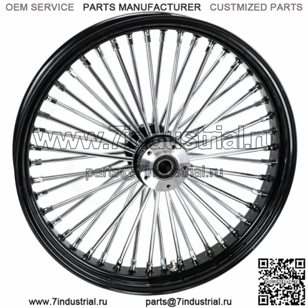 21 x 3,5 46 Переднее колесо Fat King Spoke с черным ободом, двойной диск 08+ Harley Touring (для: Harley-Davidson)