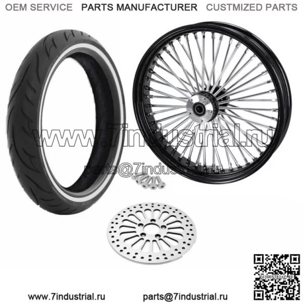 21 3.5 Черный 46 Пакет передних колесных дисков Fat King Spoke WW Single Disc 08+ Harley (Для: Harley-Davidson)