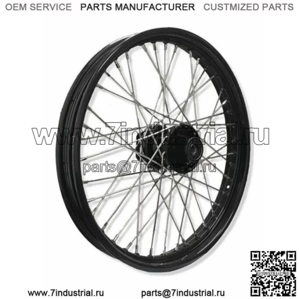 Переднее колесо со ступицей с черным ободом, 40 спиц, 21 x 2,15 дюйма Harley Wide Glide Softail 84-1999 (Для: Harley-Davidson)