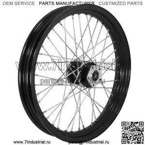 Обод переднего колеса Billet с 40 спицами, 23 x 3 дюйма, черный Harley Touring Dual Disc (для: Harley-Davidson)