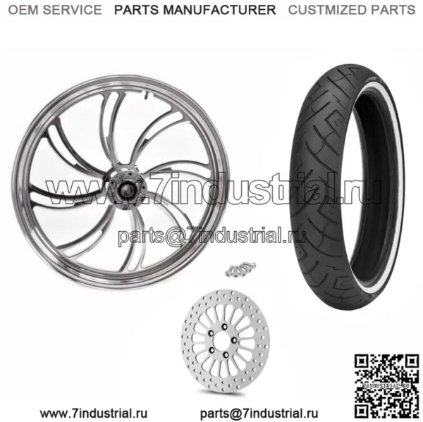 Полированная заготовка 21 Переднее колесо Vortex 21, обод SD, комплект шин WW Harley Touring (для: Harley-Davidson)