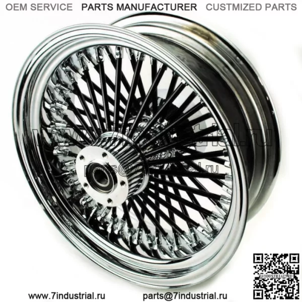Обод заднего колеса с черными спицами 18 X 5,5, 52 спицы Fat Mammoth, Harley Touring 09-2023 (Для: Harley-Davidson)