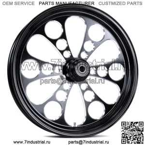 Черный Kool Kat 16 x 3,5 Billet Mag Передний обод Harley Single Disc Softail (Для: Harley-Davidson)