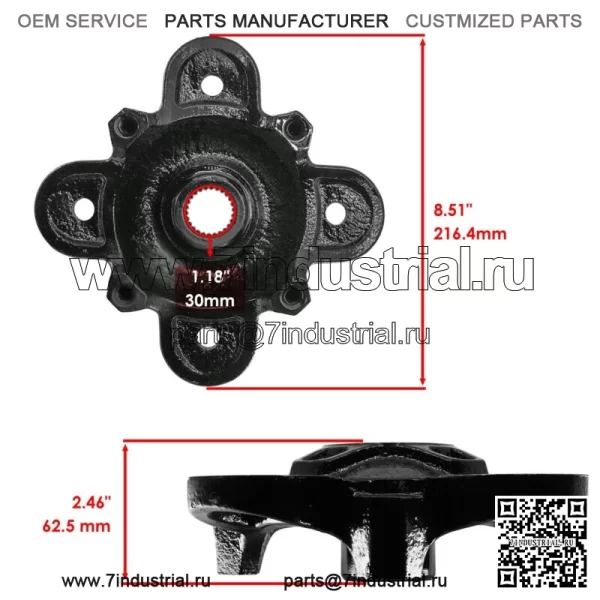 Ступицы передних колес со шпильками и подшипниками для Polaris RANGER CREW 1000 XP 2017-2018 (Для: Polaris) - Image 2