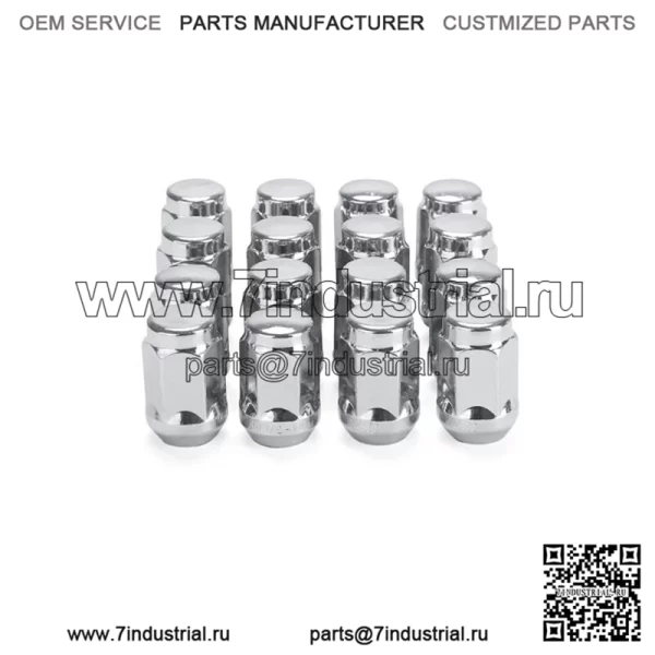 Гайки для колес гольф-кара для EZGO и Club Car, размер 1/2"-20, 16 шт. в упаковке, хром - Image 2