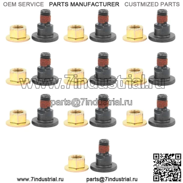 (10) Болт и (10) Гайка 56115800 Подходит для Ford New Holland 408 411 412 415 442 452 462
