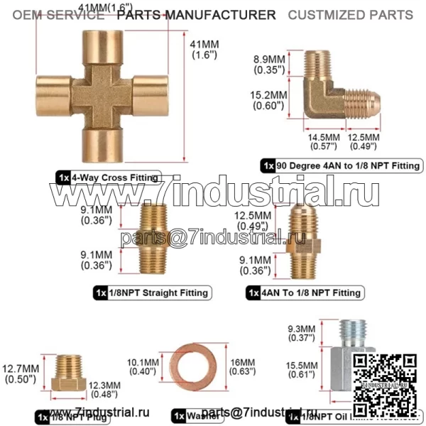 Комплект линии возврата турбинного масла 1/8 NPT 4AN T3 T4 T3/T4 T70 T66 T67 GT35 G - Image 4