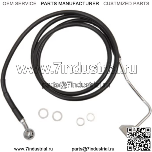 4'' 68 1/2'' удлиненная черная виниловая верхняя тормозная магистраль Harley Touring 14+ ABS (для: Harley-Davidson)