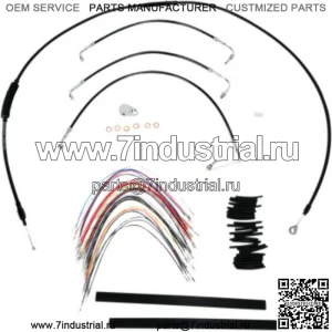 Тормозной комплект Burly Black с виниловым тросом, 13-дюймовая подвеска для руля Ape Harley Touring 08-13 (Для: Harley-Davidson)