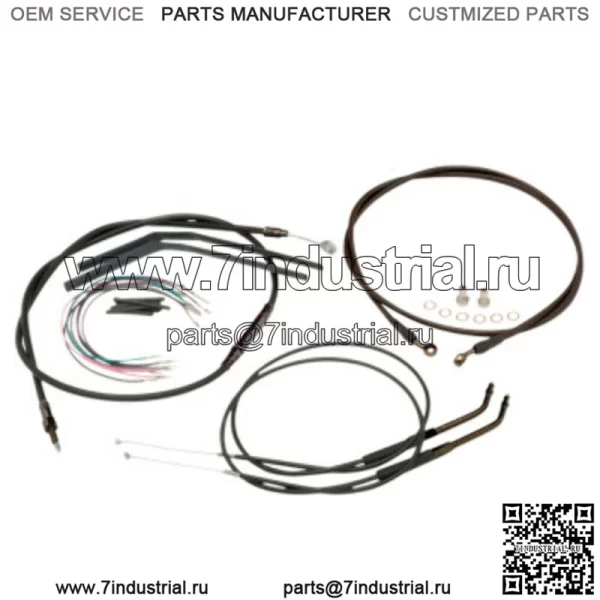 Черные виниловые тросы управления рулем Burly, полный комплект Softail Harley 00-06 (для: Harley-Davidson)