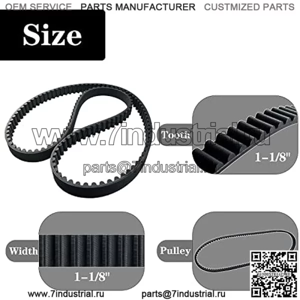Задний приводной ремень 128T 1-1/8 дюйма подходит для Harley Davidson Sportster 883 1200 XL Buell 1991-2003, замена 40022-91 1204-0042 - Image 2