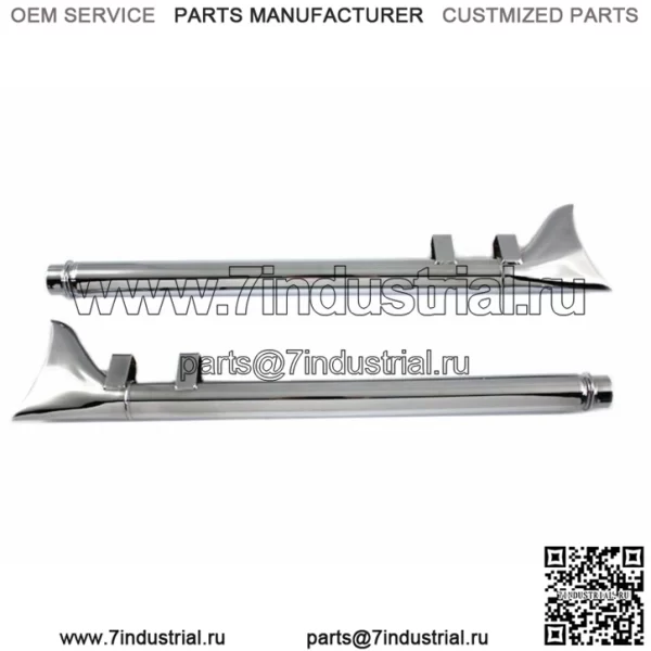 Хромированные глушители Fishtail Fish Tail Tails Выхлопная система Harley Touring 85-94 (Для: Harley-Davidson)