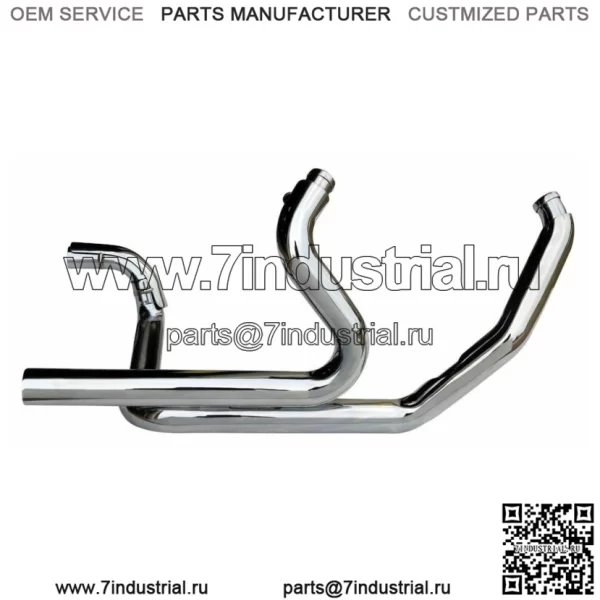 Хромированные выхлопные патрубки с двумя головками True Duals Harley Touring Bagger 09-2016 (для: Harley-Davidson)