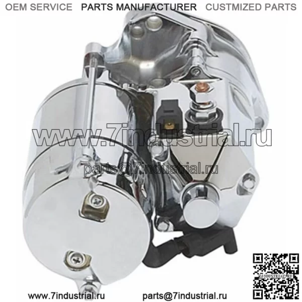 Новый стартер Ultima Thunder Fire Chrome 1,75 кВт с верхней стойкой 1989-2006 гг. Harley Big Twin (для: Harley-Davidson)