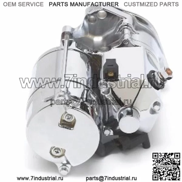 Стартер Ultima Thunder Fire Chrome 1,75 кВт SidePost 89-06 Harley Big Twin Cam Evo (Для: Harley-Davidson)
