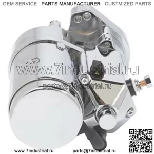 Стартер Ultima Thunder Fire Chrome 2,4 кВт с боковой угловой стойкой 89-06 Harley Big Twin (для: Harley-Davidson)