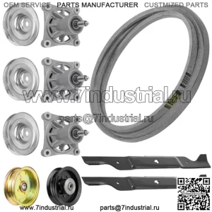 Лезвие шпинделя и ремень шкива для Husqvarna 461ZX PP46SZ 539112196 532174356 46 дюймов