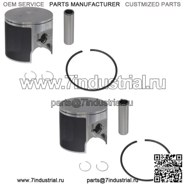 Комплекты из 2 поршней для гидроциклов Kawasaki 1982-1990 гг. JS 550, SX 550 STD, диаметр цилиндра 75 мм