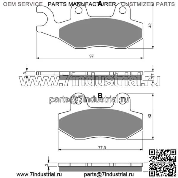 Задние тормозные колодки Goldfren S33 для Peugeot Vivacity 125 (4T)