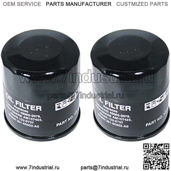 Масляный фильтр, 2 шт., заменяет John Deere AM107423 Kawasaki 49065-2078 Club Car 1016467 Robin 261-65902-A0 Onan 122-0737-03 Cub Cadet 490-201-0001