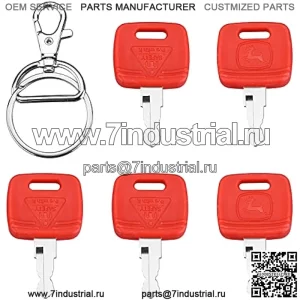 RE183935 Ключ зажигания, совместимый с трактором John Deere — RE71557 Ключи зажигания трактора подходят для сельскохозяйственного трактора John Deere 3033R 3320 5525 5045 3120 9400, ключи 5 шт. с 1 брелком, замена RE43492