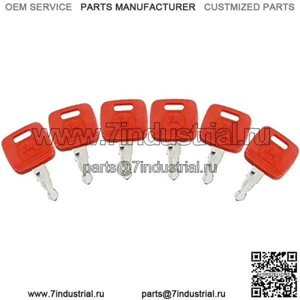 Ключ зажигания RE183935 RE71557 Замена ключа для трактора J-OHN Deere 2038R 5320 3120 3320 3720 4210 4320 4510 4710 5045E 5103 5203 7130 7230 8330 7810 9510 и 4730( Упаковка из 6) - Image 2