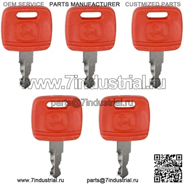 5 шт. ключ зажигания RE183935 RE71557 Замена ключа для JD Farm Tractor 3120 3320 3720 4210 4320 4510 4710 5045E 5103 5203 7130 7230