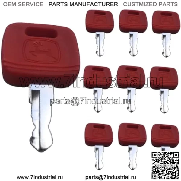RE183935 Ключ зажигания, совместимый с трактором John Deere — RE71557 Ключи зажигания трактора подходят для сельскохозяйственного трактора John Deere 3033R 3320 5525 5045 3120 9400, ключи 10 шт. замена (RE183935)