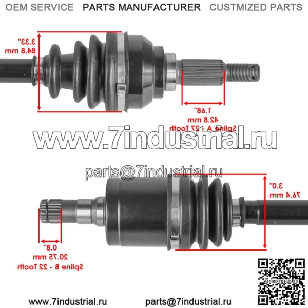 Оси CV для John Deere Gator XUV UTV 865E 865M 835E 835M 835R 865R Задние/передние - Image 3