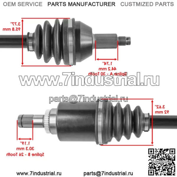 Передние оси CV с подшипниками для Honda Talon 1000X-4 SE SXS1000S4X 2021 левый/правый - Image 3