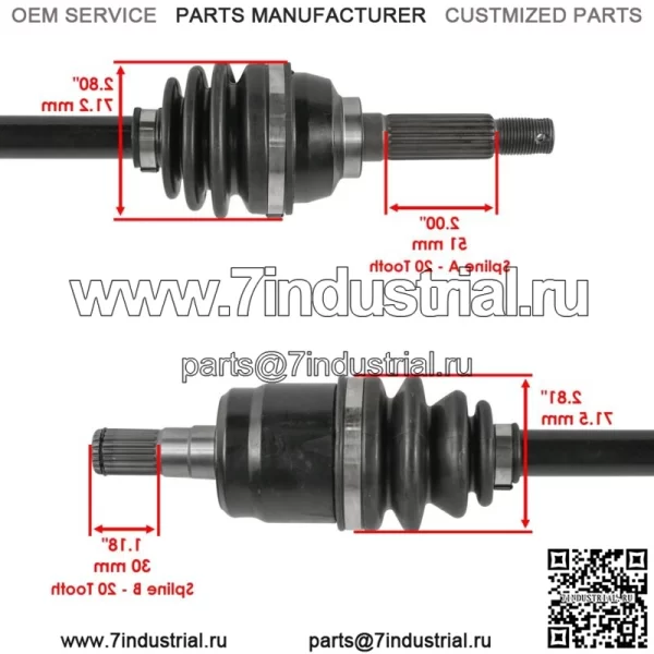 54902-27H01 54902-27H00 Передняя левая ось CV для Suzuki King Quad LT-A400 LT-F400 - Image 3