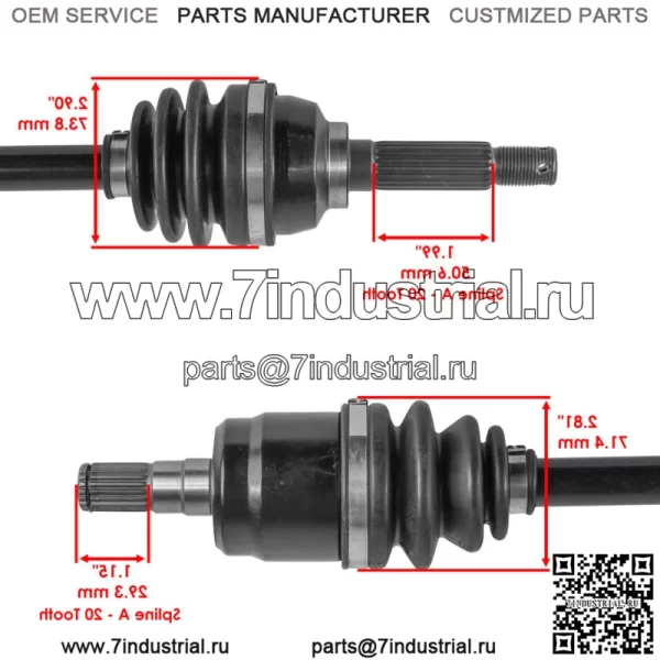 Передняя левая ось ШРУС для Suzuki Vinson 500 LTA500F LTA500FC LTA500FB 2003-07 - Image 3