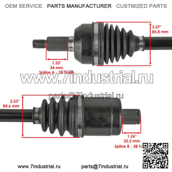 Мосты CV для Polaris General 1000 EPS 2016-2018 спереди и сзади (для: Polaris) - Image 5
